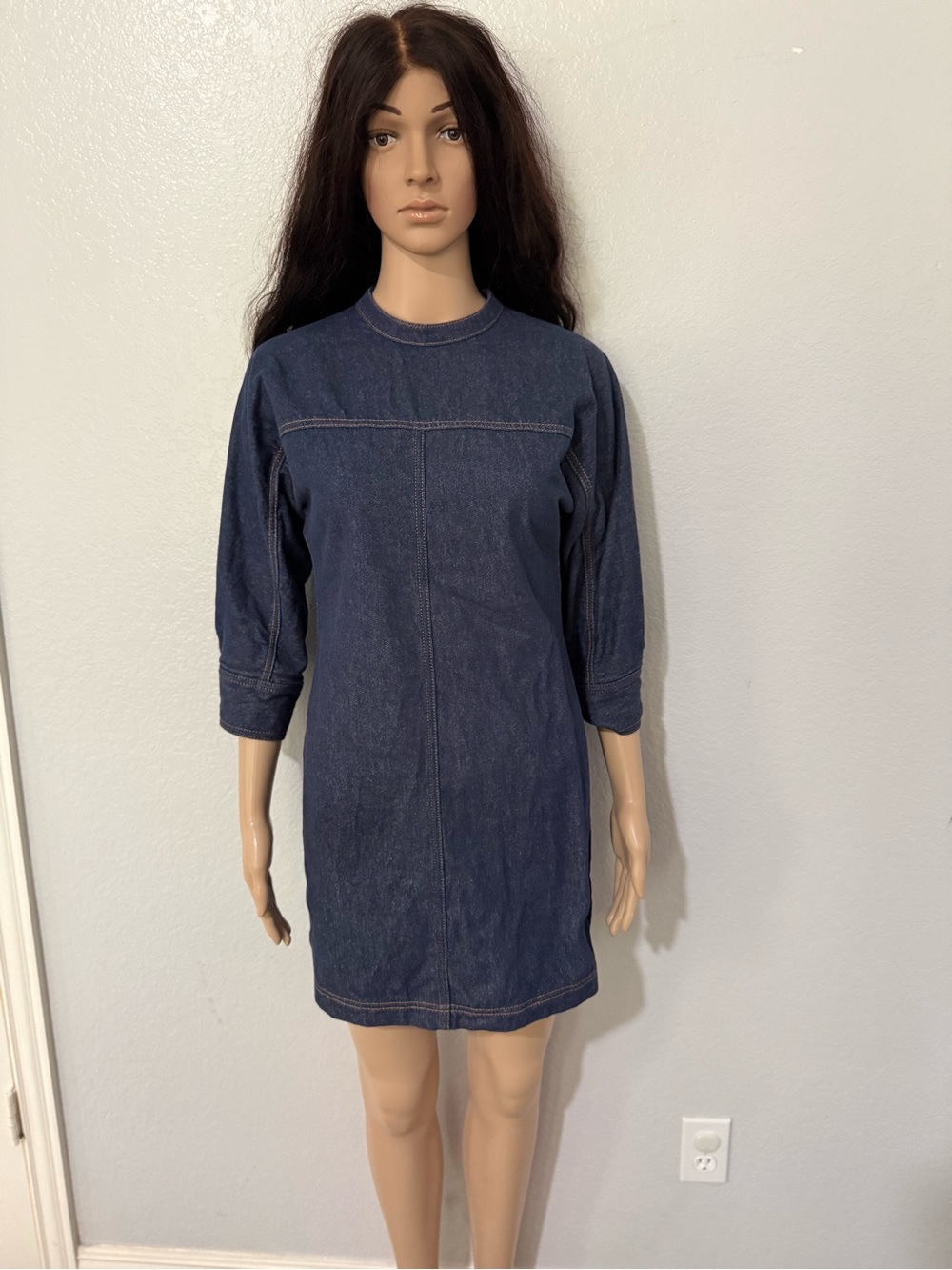 Fendi Dark Blue Denim Crew-Neck Belted Mini Dress - Picture 6 of 13